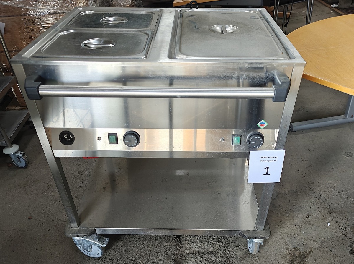 Professionel Bain Marie vogn i rustfrit stål. Mrk: RM Gastro