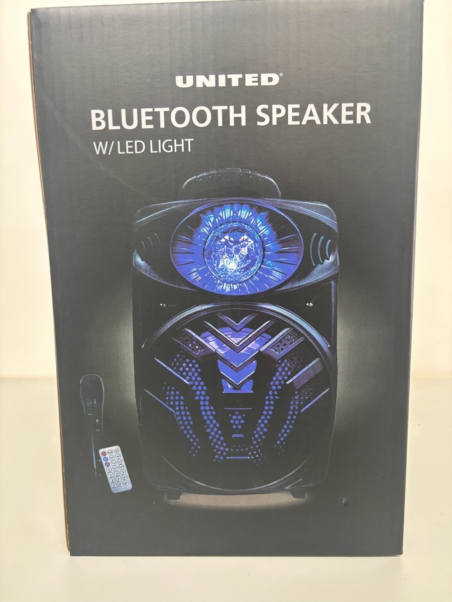 United Bluetooth højtaler med LED lys & fjernbetjening 