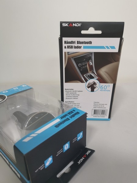 Håndfri Bluetooth & USB lader til bilen, 2 stk.