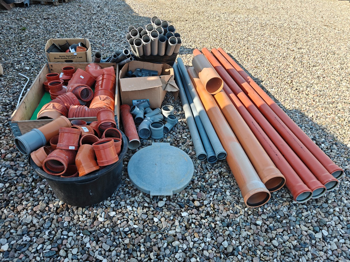 Stort parti kloark fittings/rør 