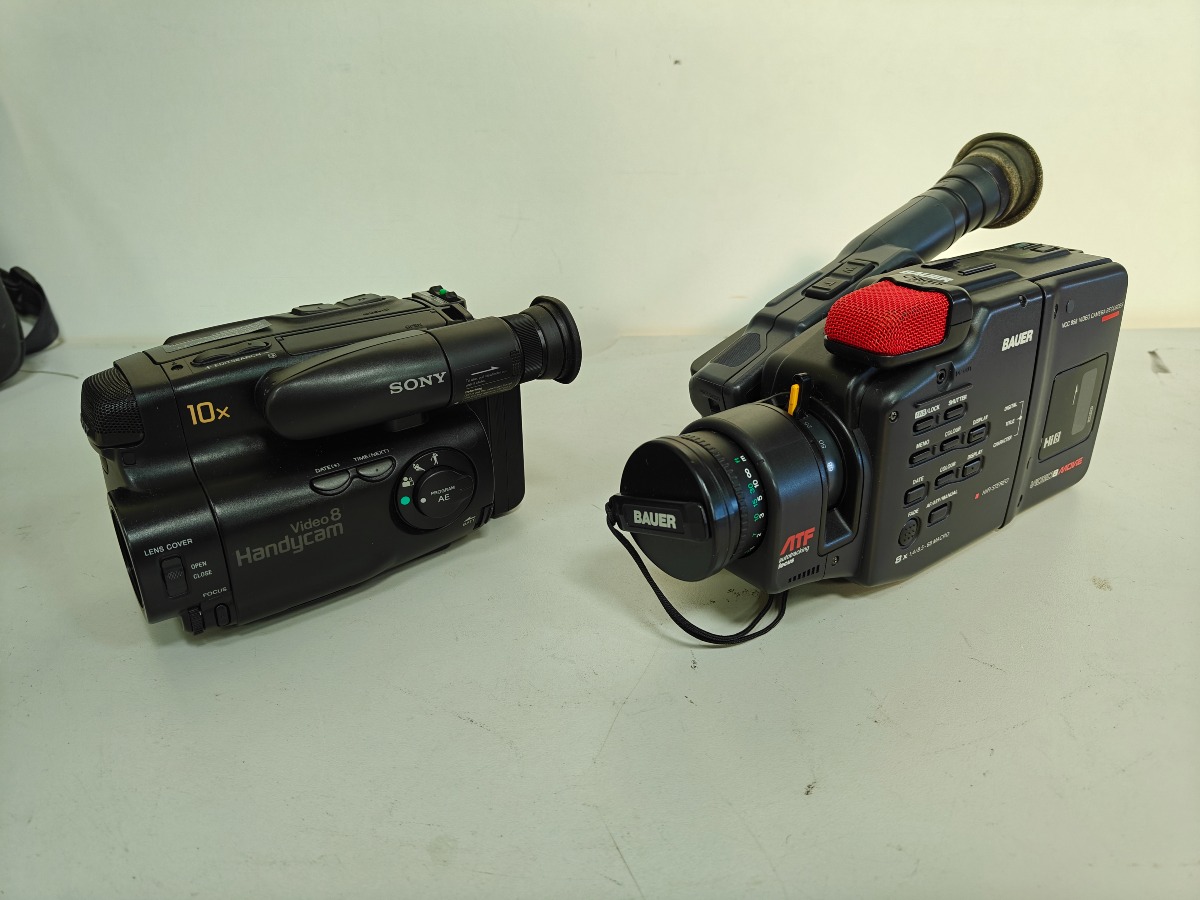 Sony og Bauer Video8 kameraer