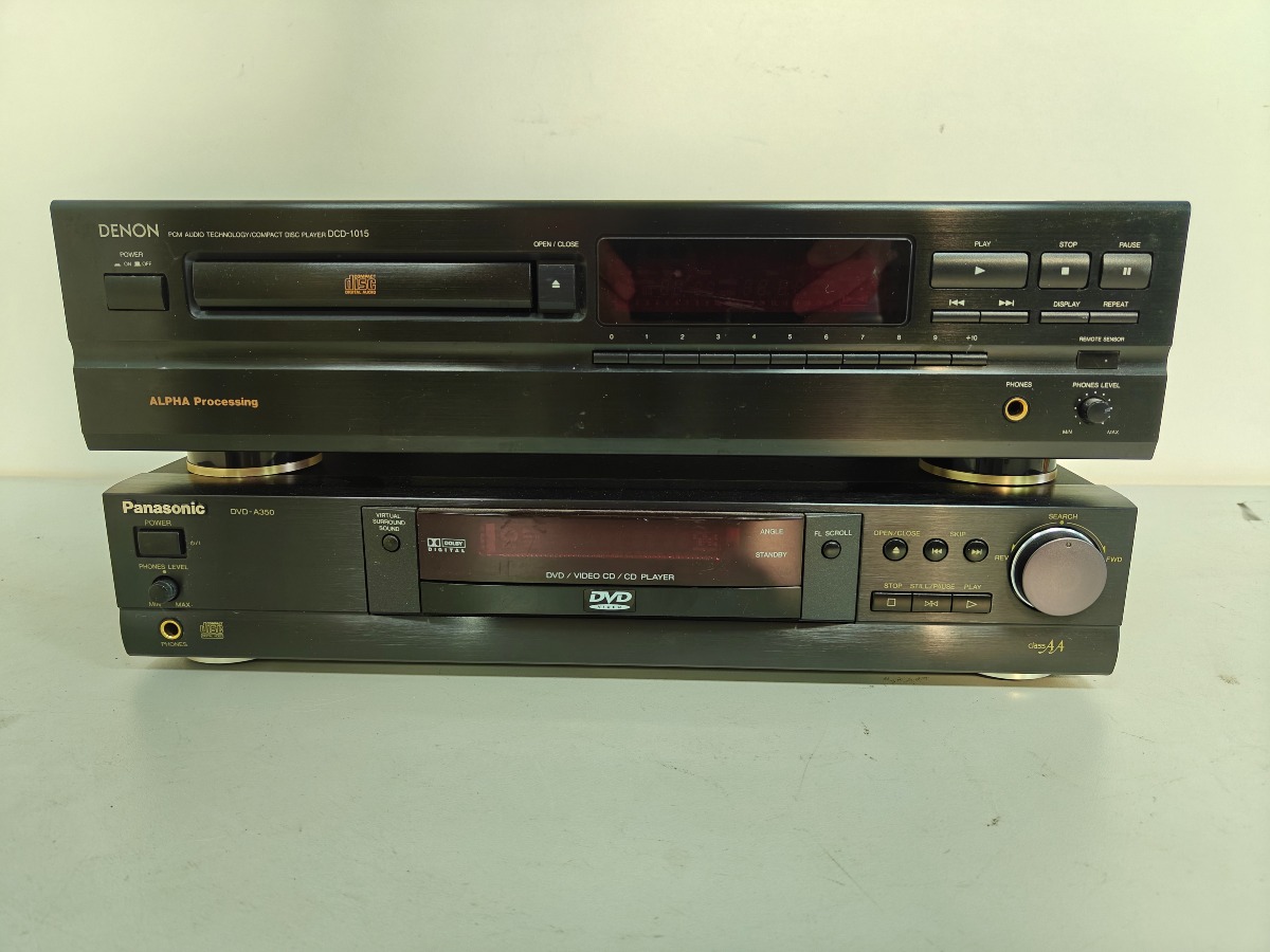 Denon DCD-1015 CD-afspiller og Panasonic DVD-A350 DVD-afspiller
