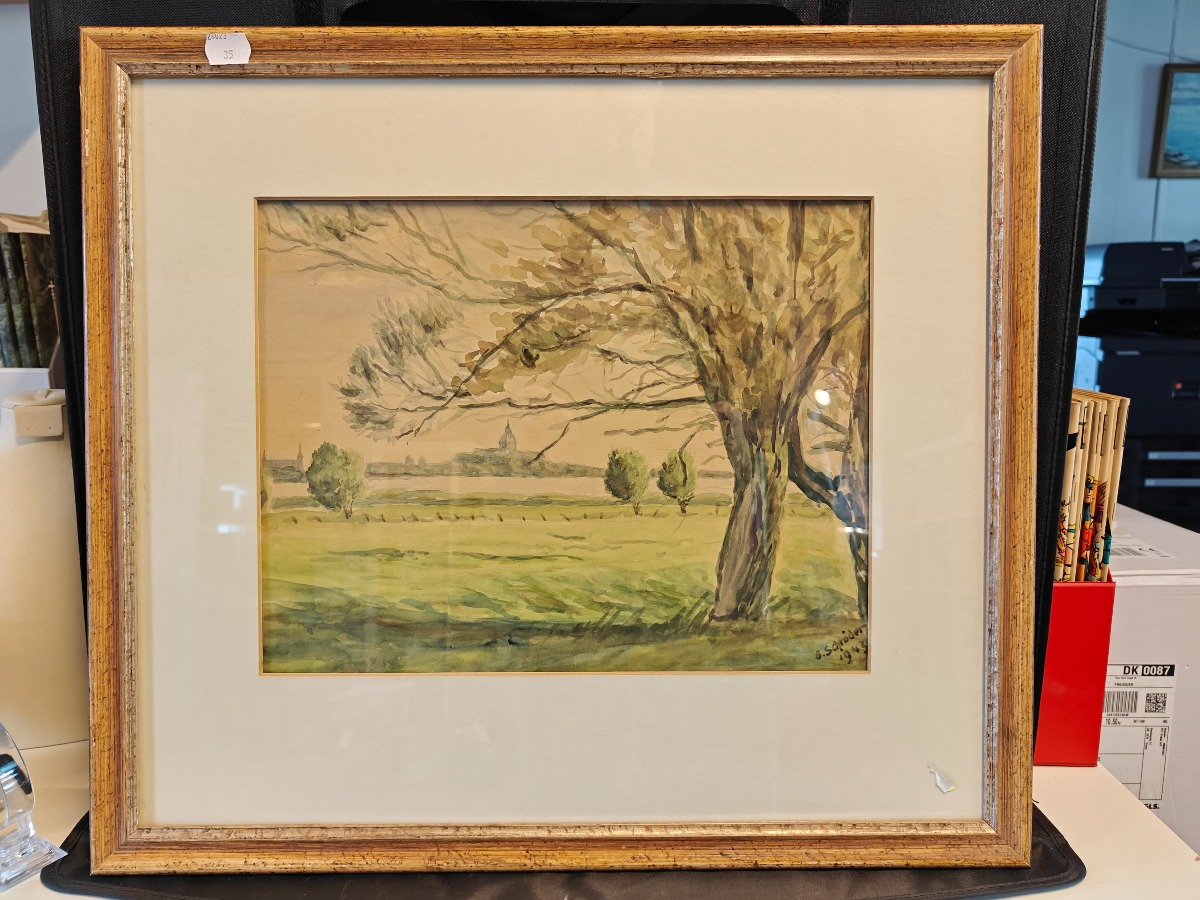 Ubk. kunstner Akvarel 