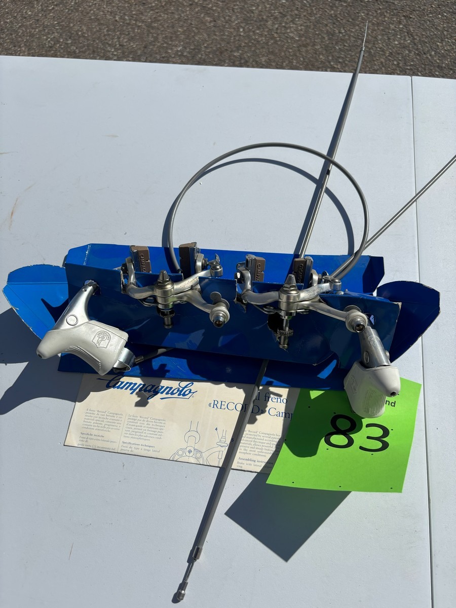 Komplet Campagnolo Record bremse-sæt med calipere, bremsegreb og kabler