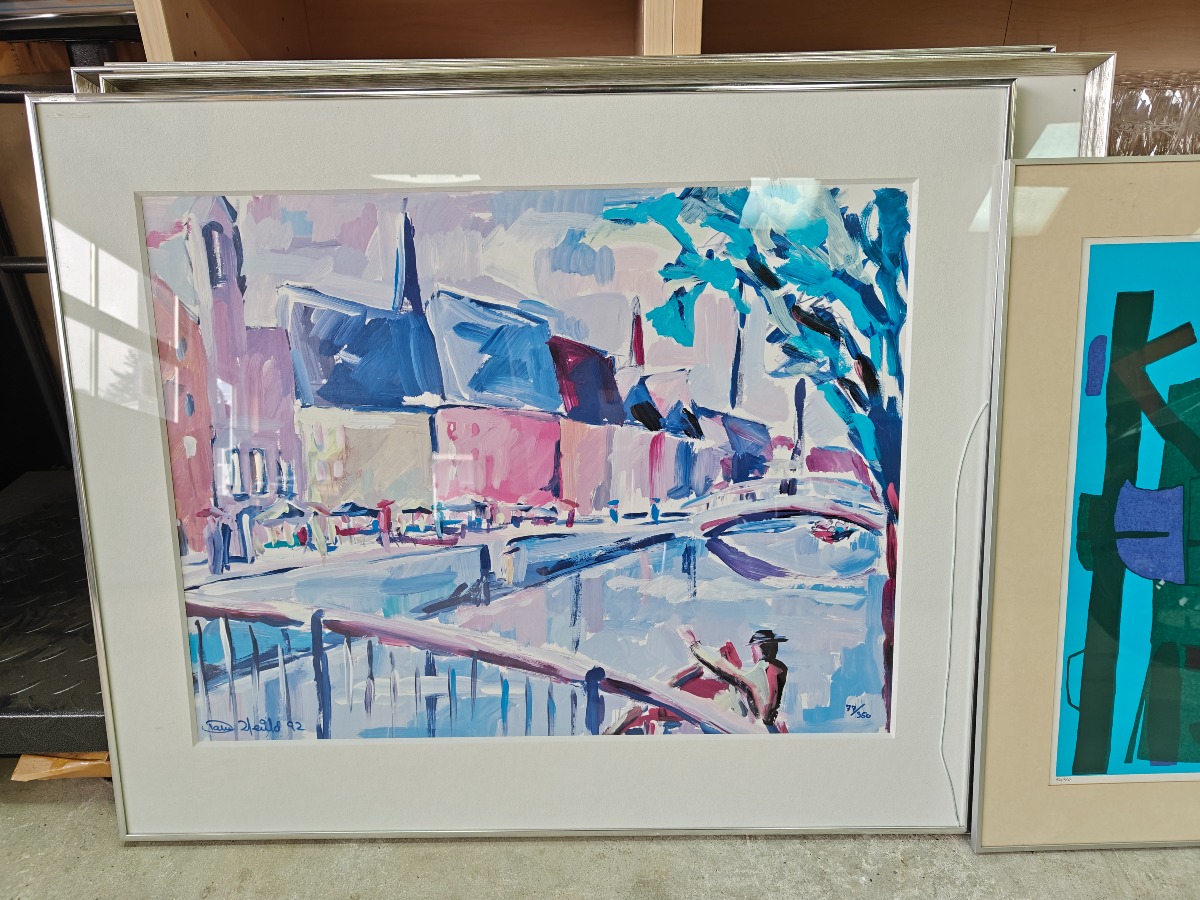 2 litografier samt 1 plakattryk