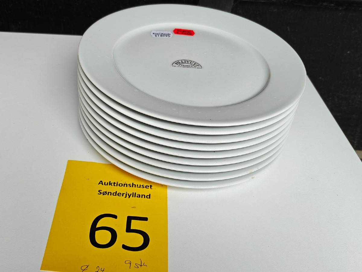 Pillivuyt 9 stk. middagstallerkner Ø. 24 cm. 