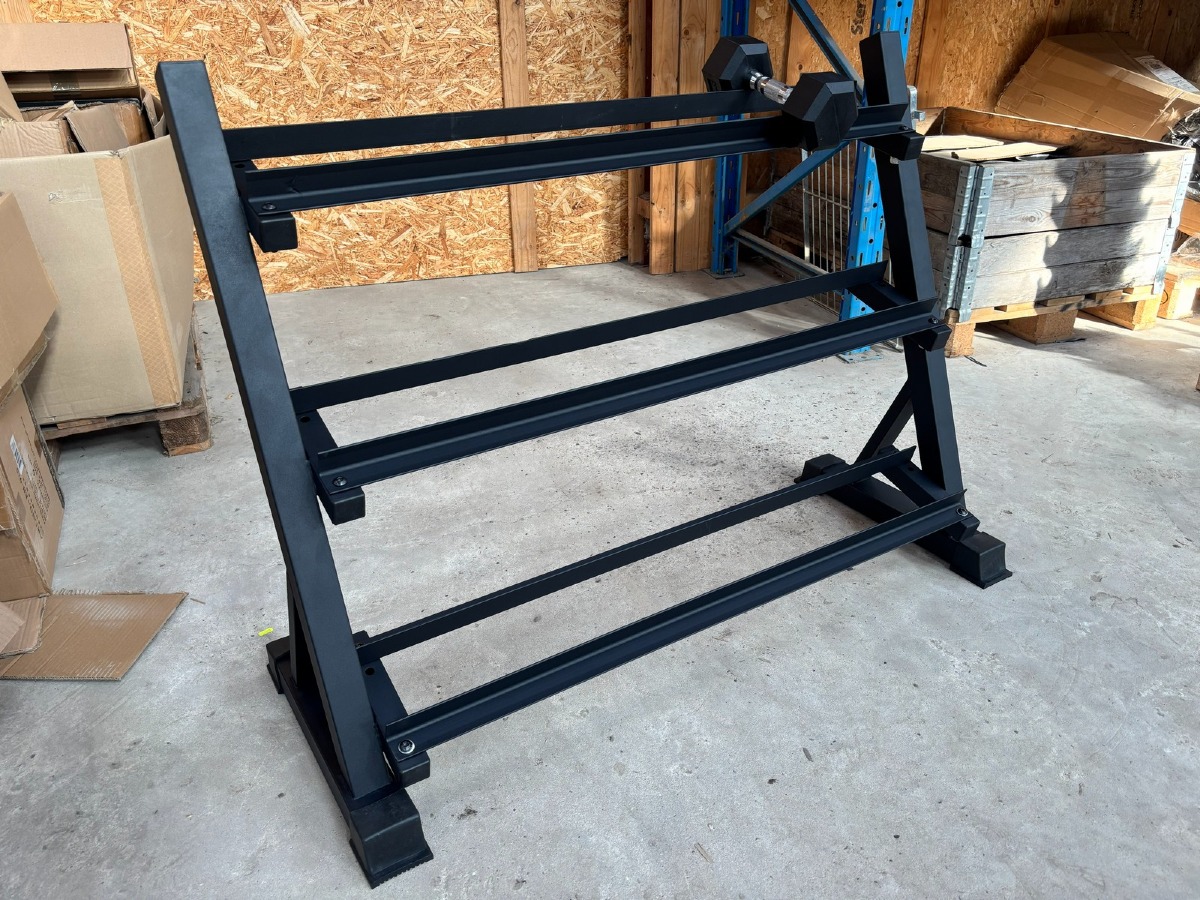 Håndvægtstativ / dumbbell rack med 3 hylder (Ubrugt og usamlet)