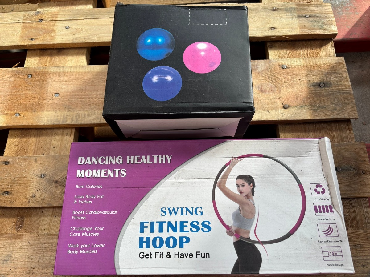 Fitness træningssæt – hulahopring & pilatesbold (Ubrugt)