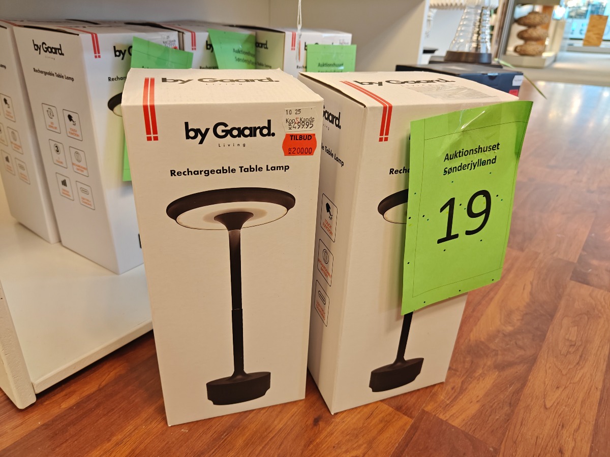 By Gaard  2 genopladelige bordlamper