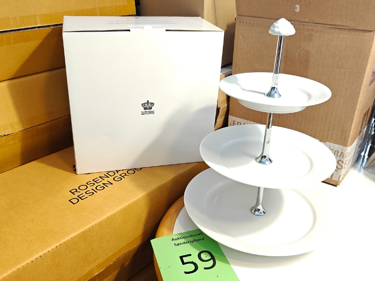 Royal Copenhagen, hvid riflet etagere 3 lag