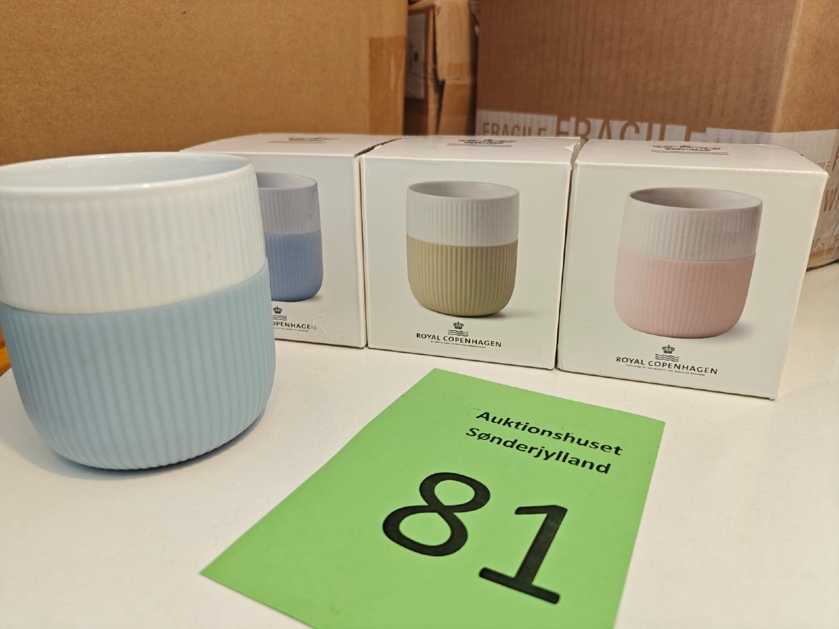 Royal Copenhagen, Riflet contrast krus 33 cl, 3 stk