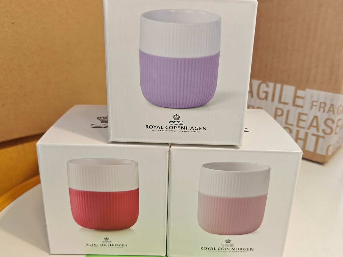 Royal Copenhagen, Riflet contrast krus 33 cl, 3 stk