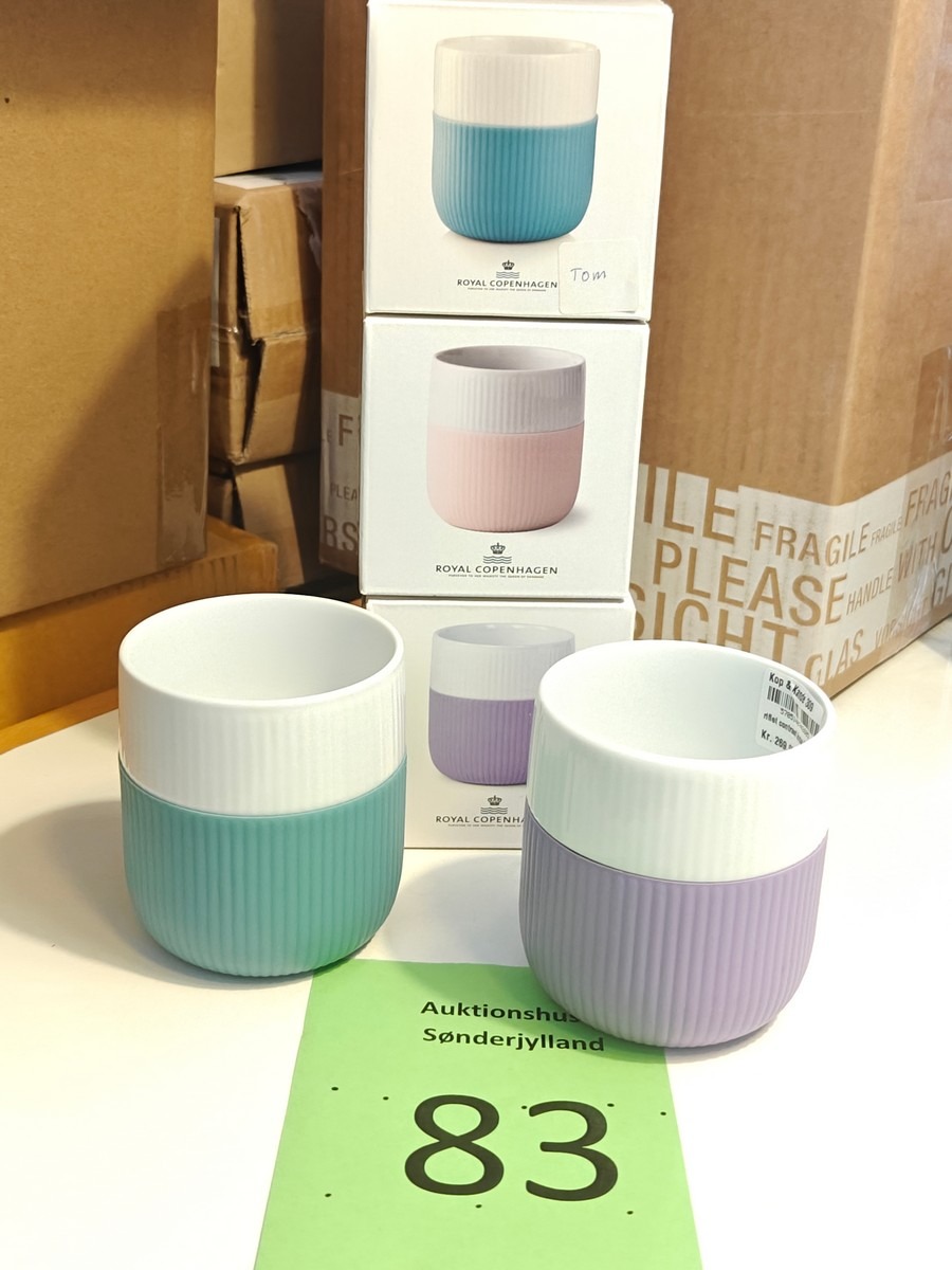 Royal Copenhagen, Riflet contrast krus 33 cl, 3 stk