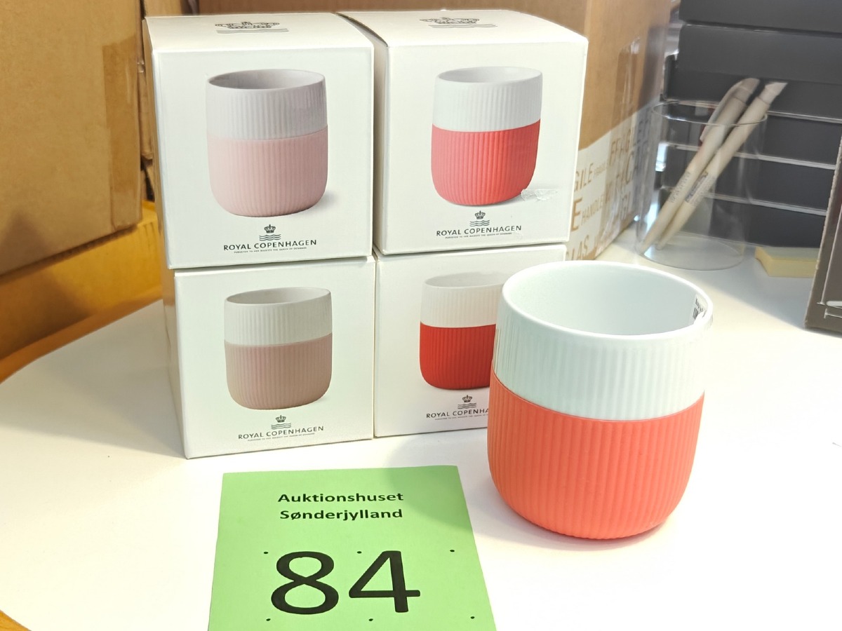 Royal Copenhagen, Riflet contrast krus 33 cl, 4 stk