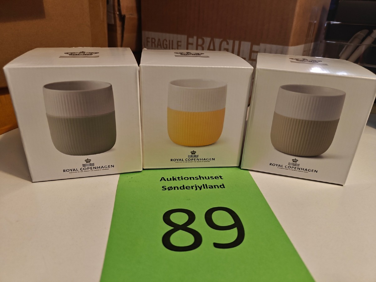 Royal Copenhagen, Riflet contrast krus 33 cl. 3 stk