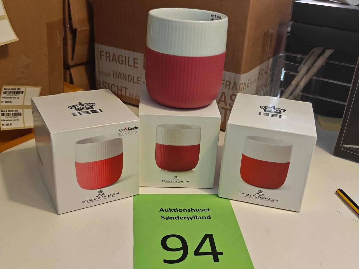 Royal Copenhagen, Riflet contrast krus 33 cl. 3 stk