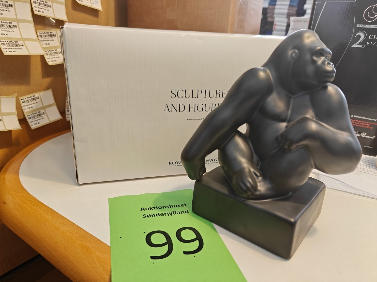 Royal Copenhagen, samler figur Gorilla, 20,50 cm