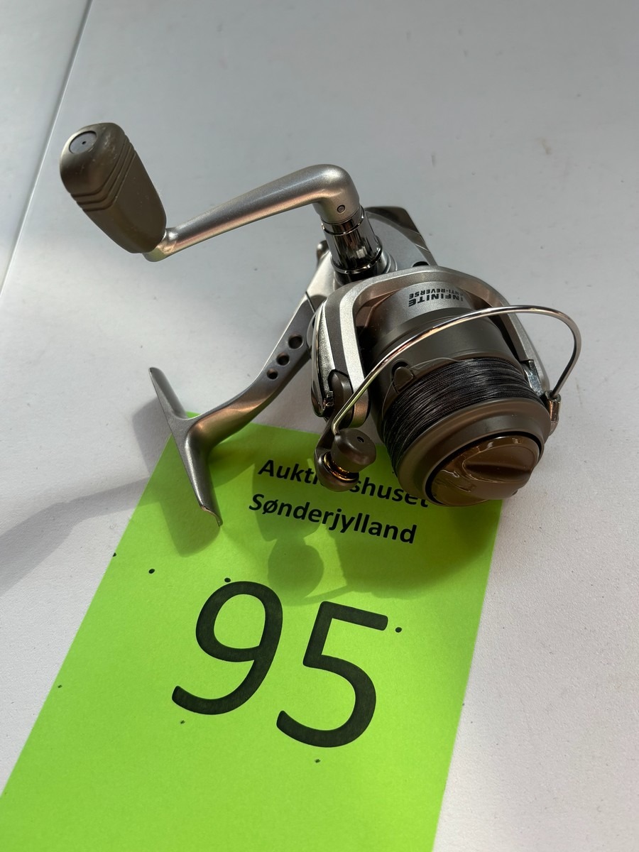 Shimano spinnehjul med line.