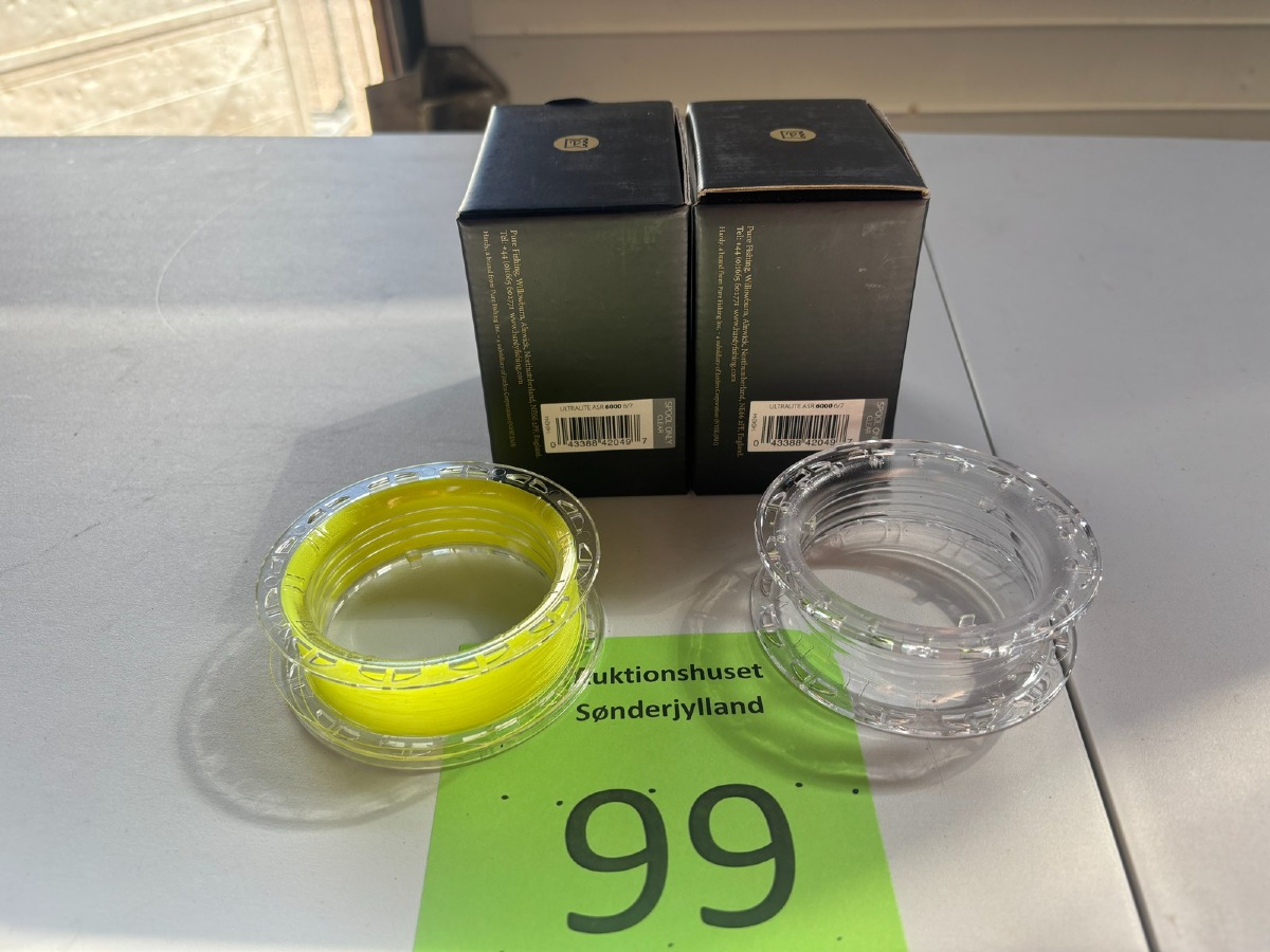 2 stk. Hardy Ultralite ASR 6000 6/7 ekstra spoler.