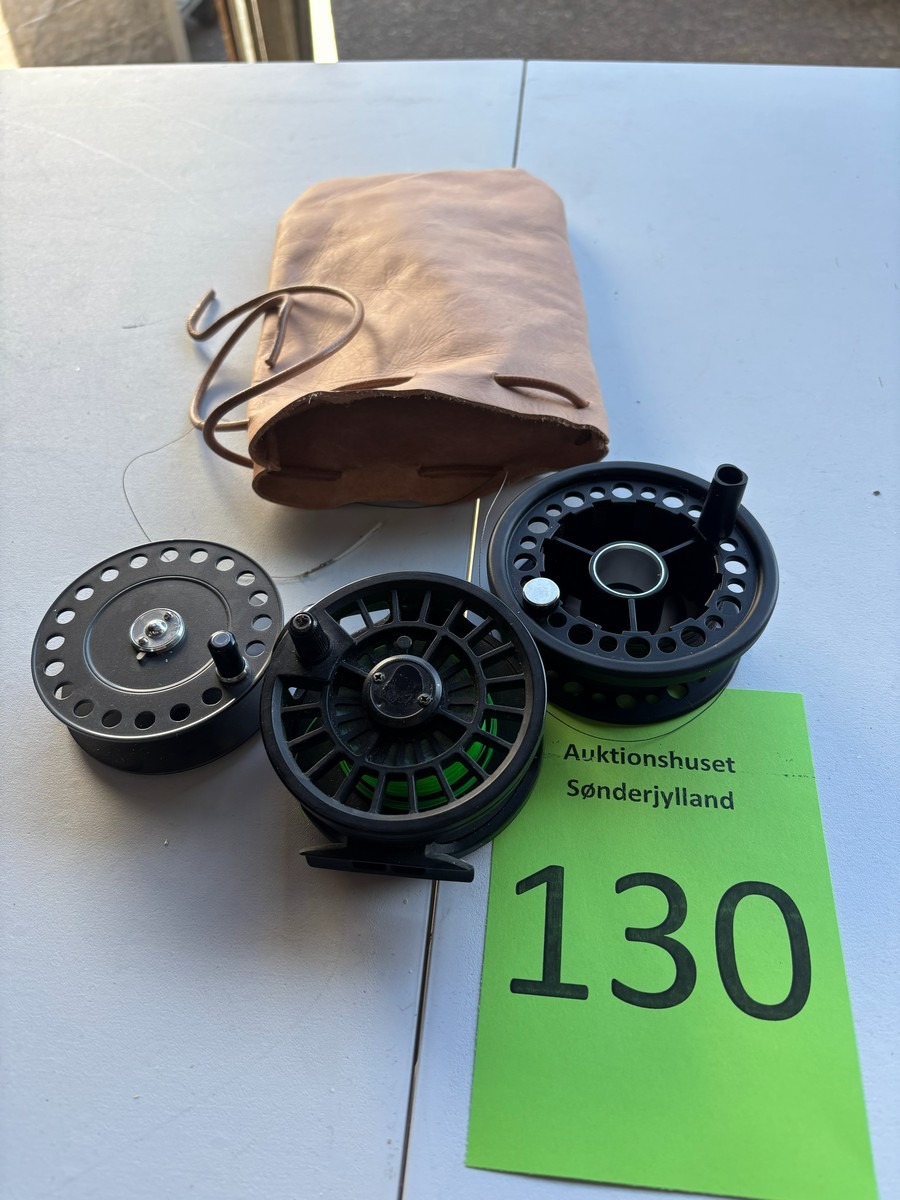 Fluehjul – 2 stk. + ekstra spole og læderetui