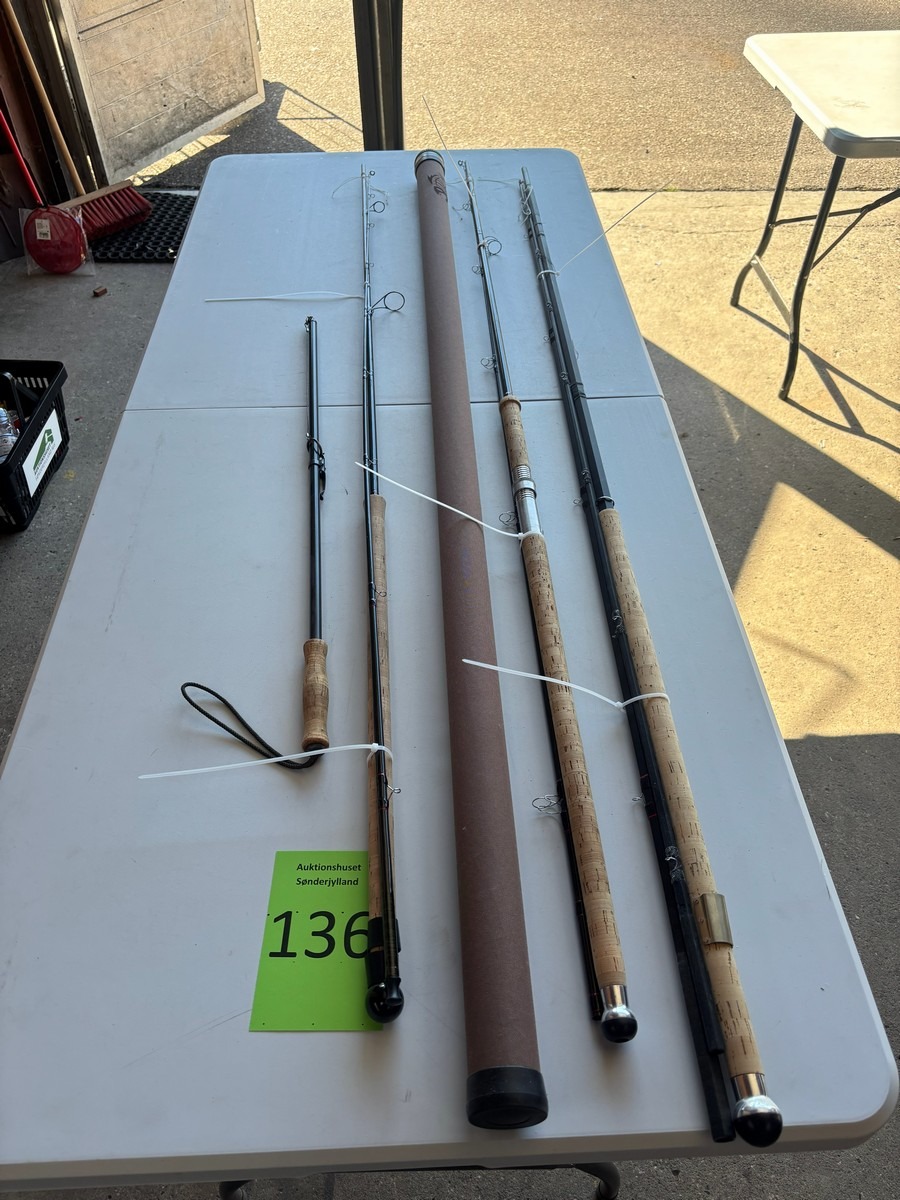 Parti fiskestænger – blandede modeller