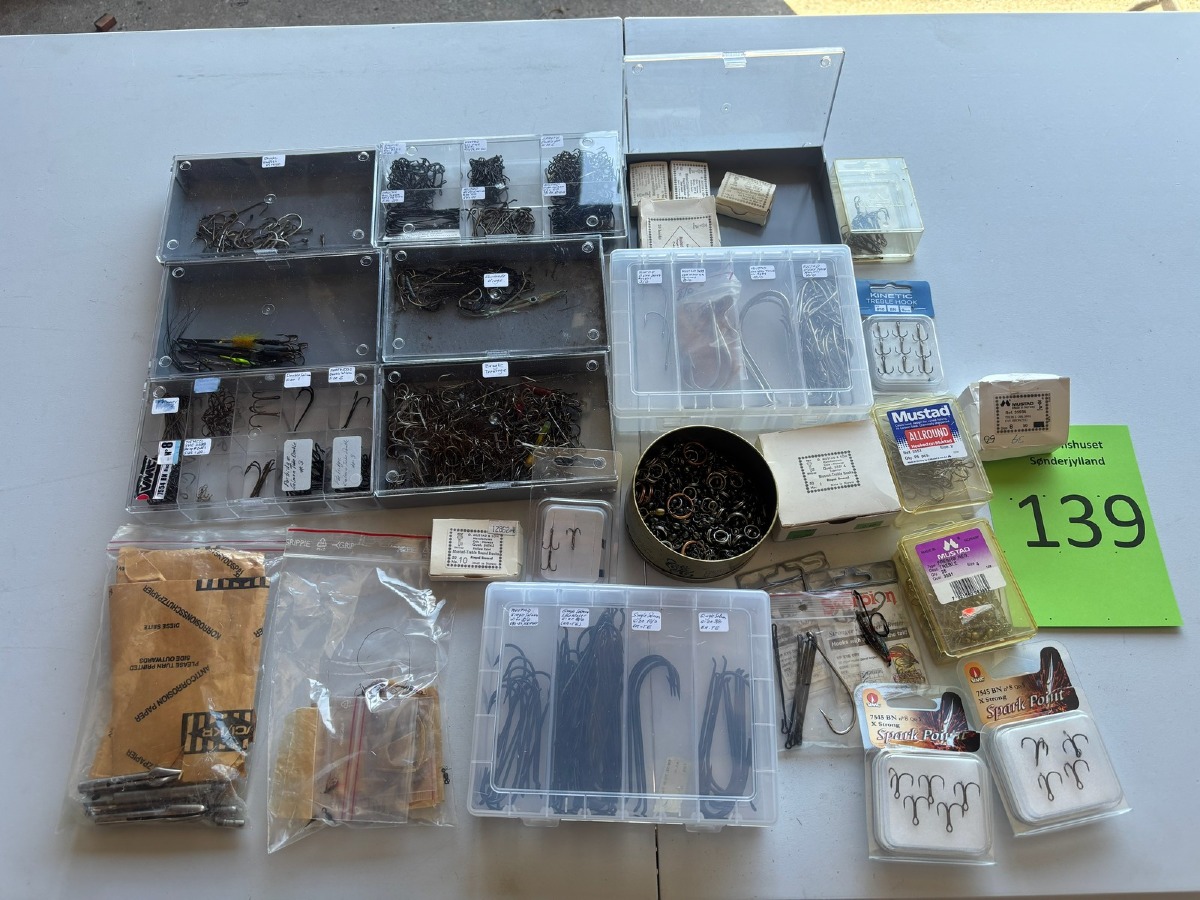 Stort parti kroge, mm. Mange stk