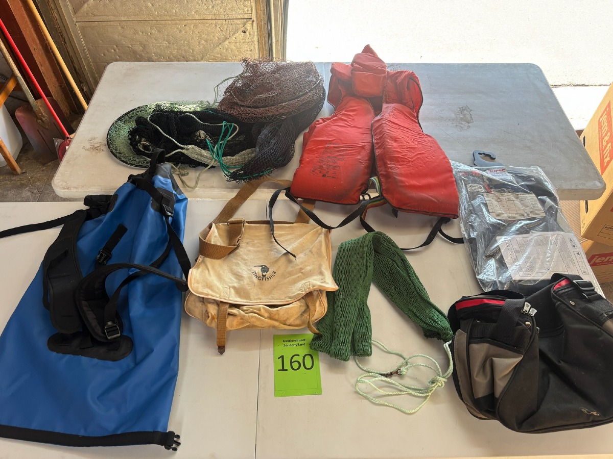 Diverse fisketasker, net, mm