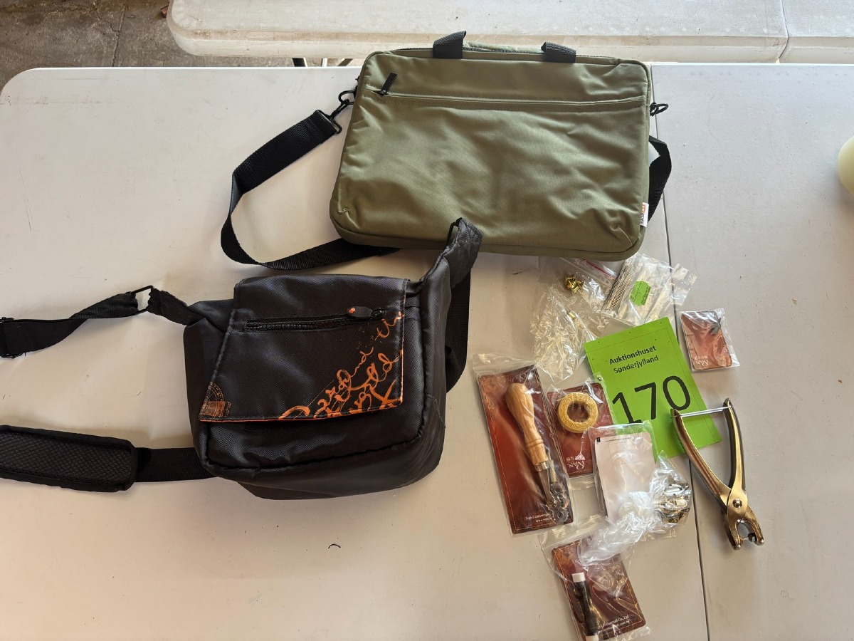 Tasker og læderværktøj (blandet parti)