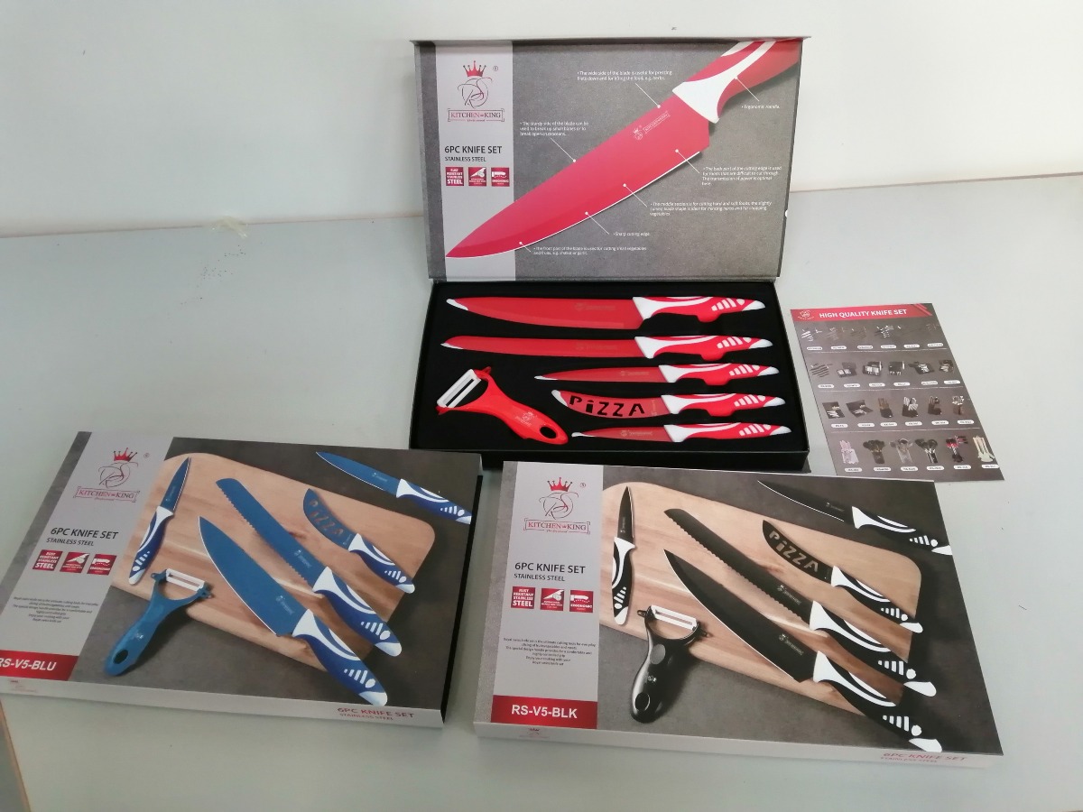 knivsæt med 6 dele, 3 sæt