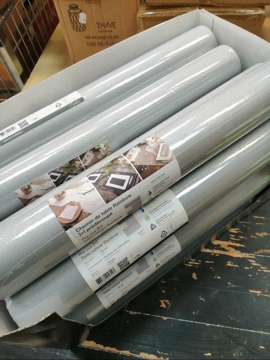 Tekstil bordskåner/serviet, grå (16)