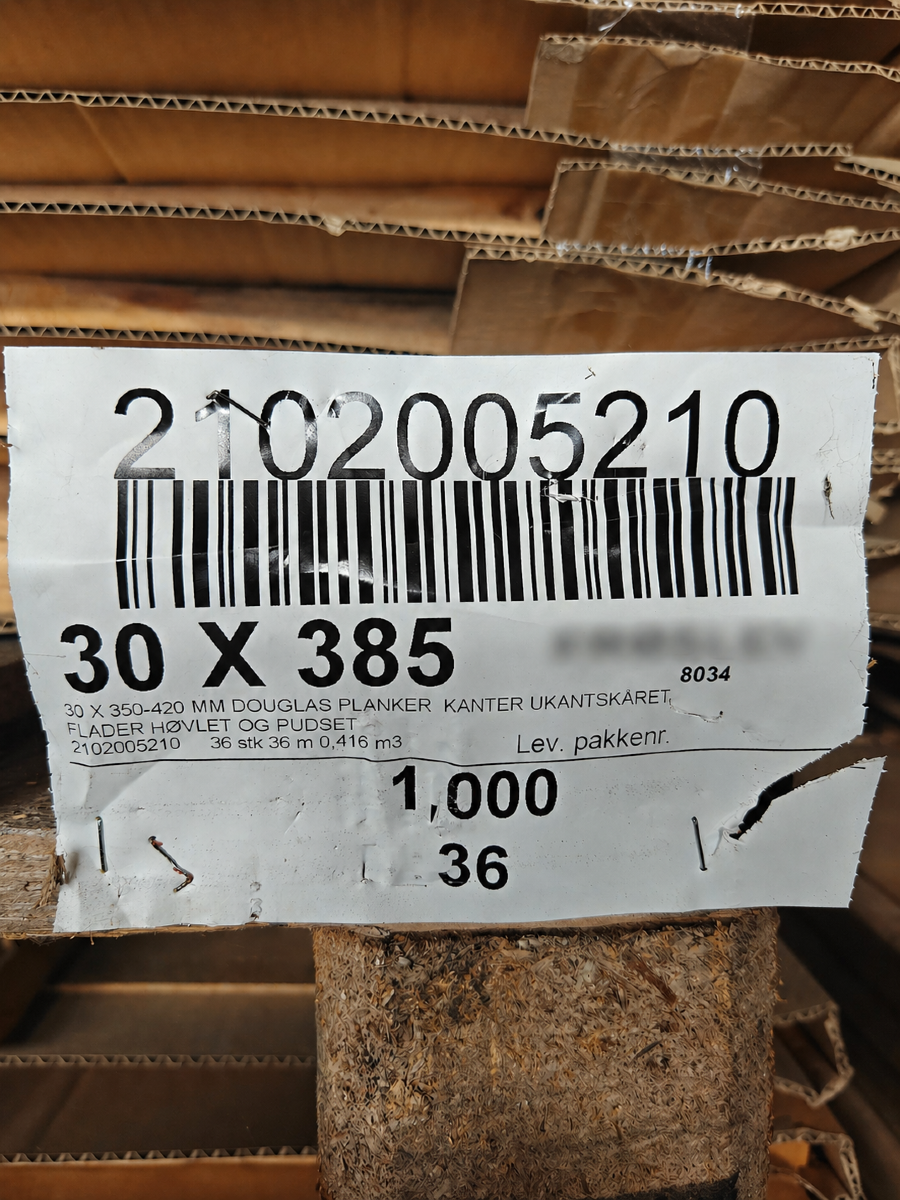 Douglas planker 1 pl. 1 meter