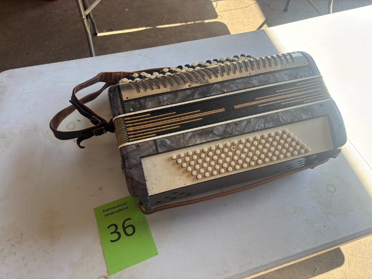 Accordéon / harmonika – vintage (Italiensk stil) med skulderrem