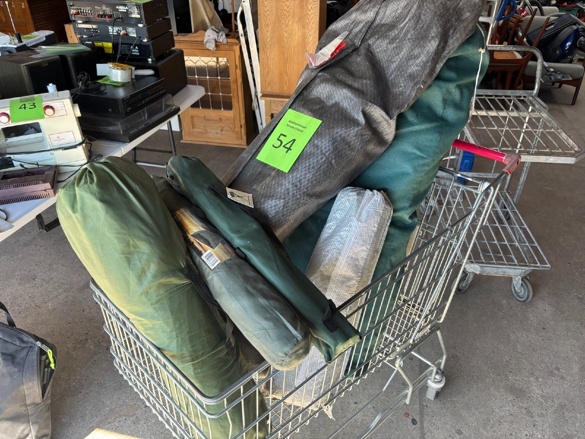 Stor lot fritidsudstyr, jagtstol, Penta Zinox, fiske/jagt telt, mm