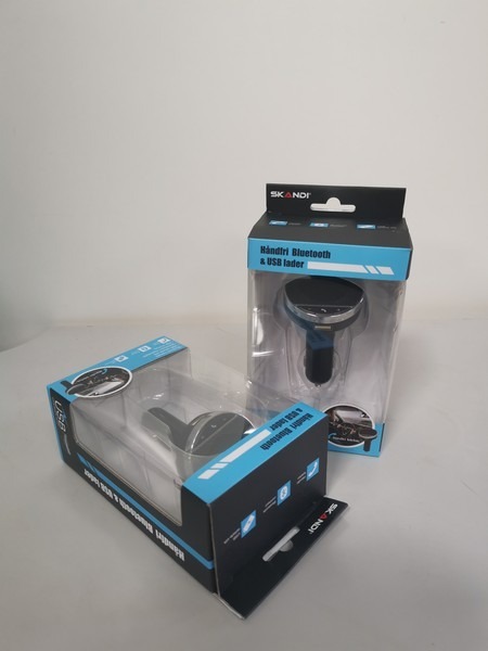 Håndfri Bluetooth & USB lader til bilen, 2 stk.