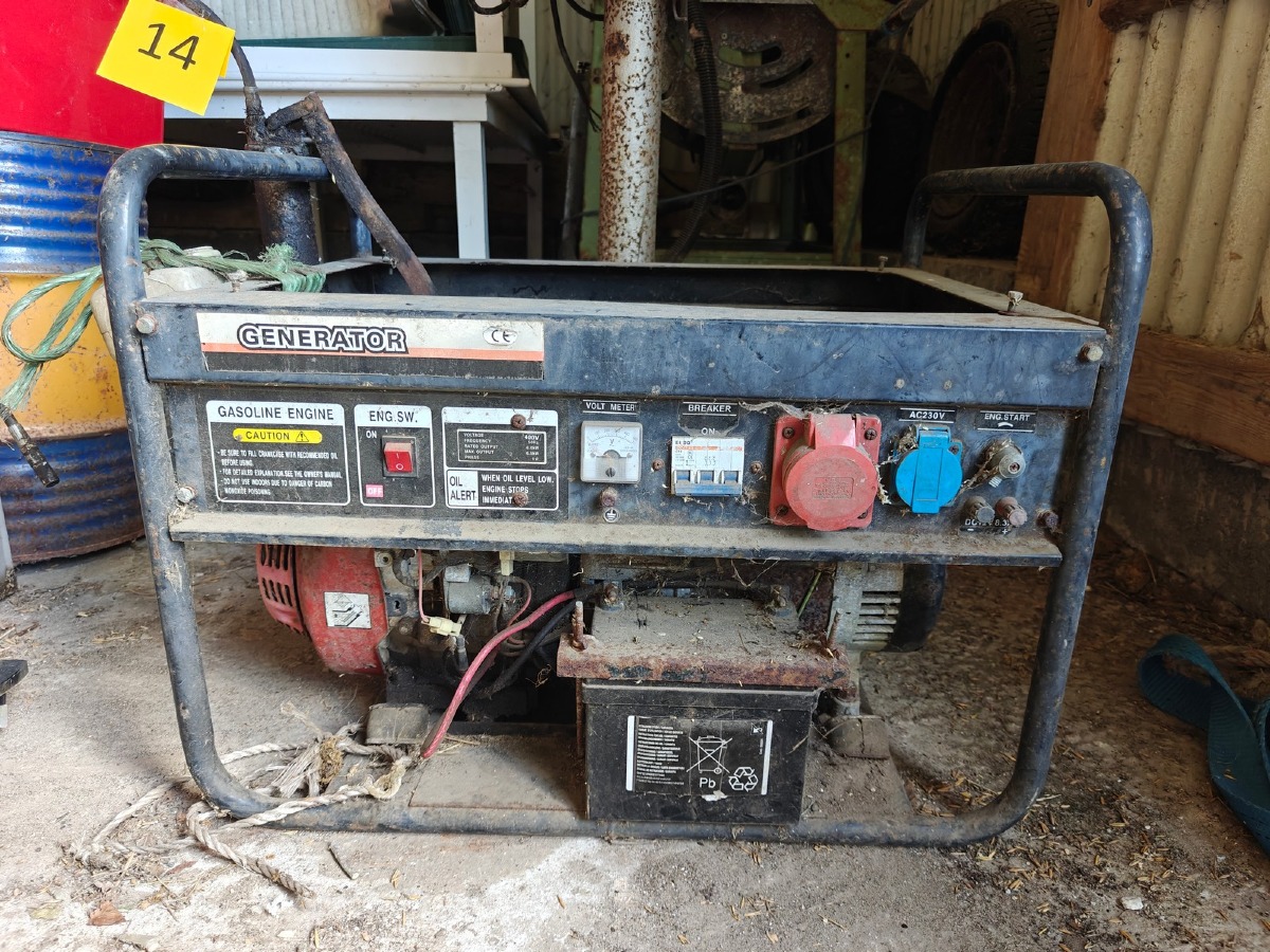 Benzingenerator. Virker. Skal dog have ny benzinhane