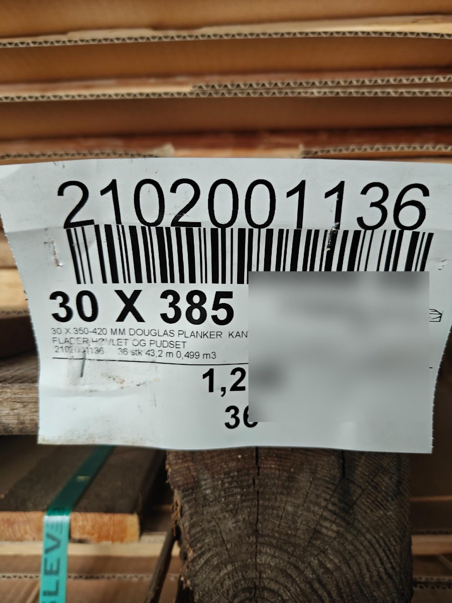 Douglas planker 1 pl. 1,2 meter