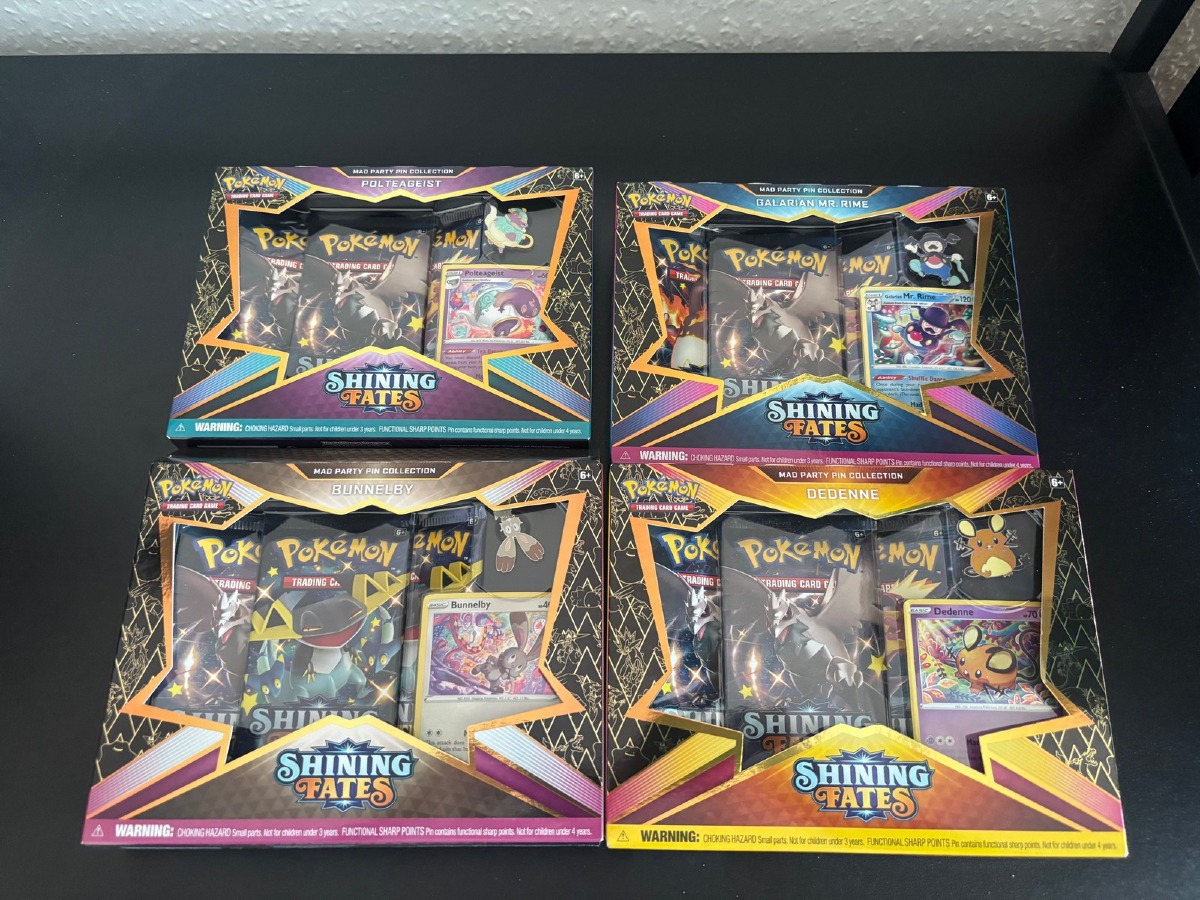 4 X Pokémon Shining Fates – Mad Party Pin Collection