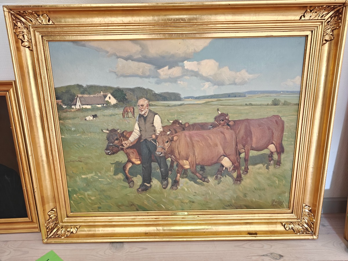 Knud Edsberg. Bonde med køre på mark