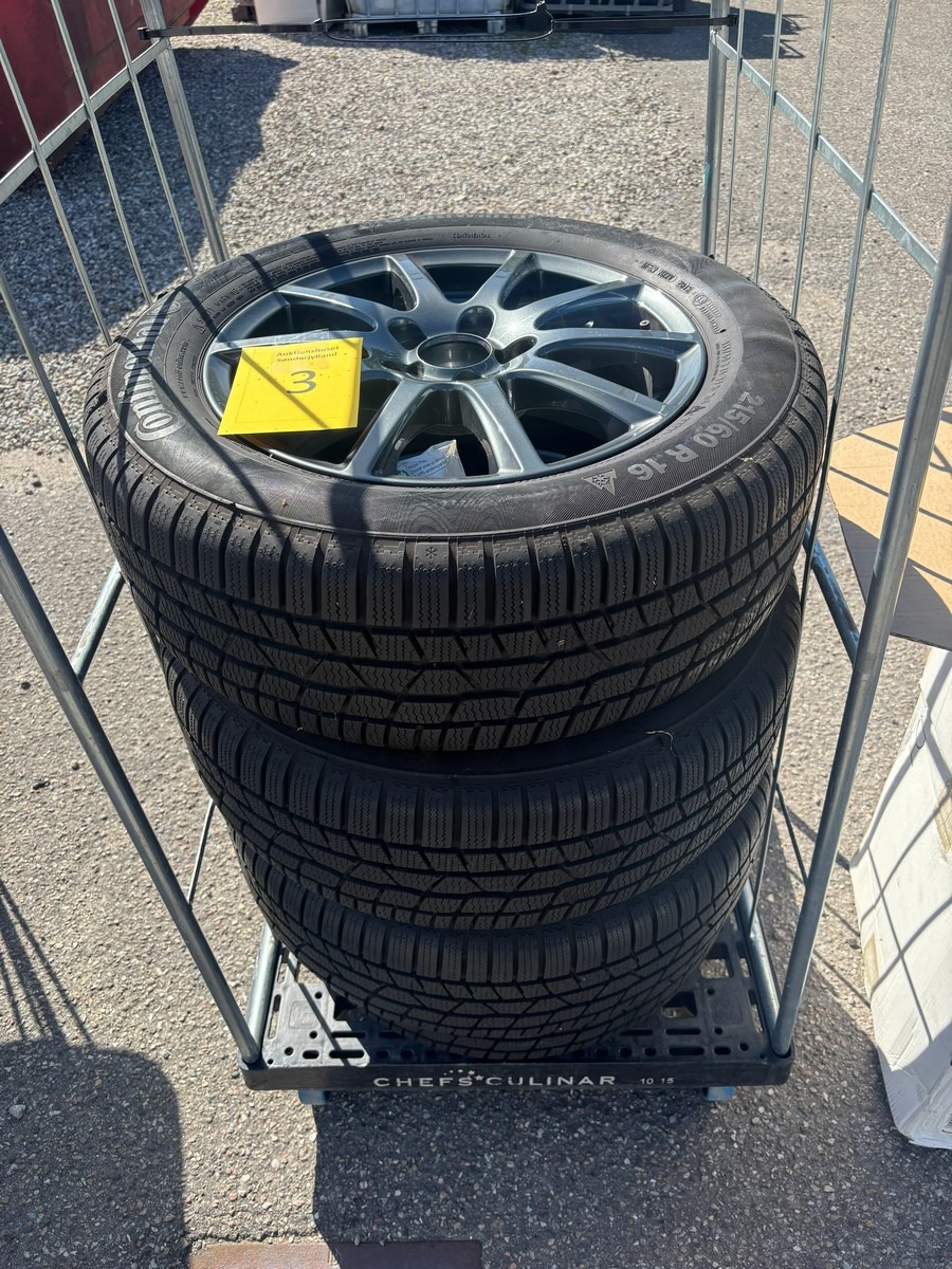 4 stk. Rial TOR656 alufælge med Continental ContiWinterContact vinterdæk – 215/60 R16