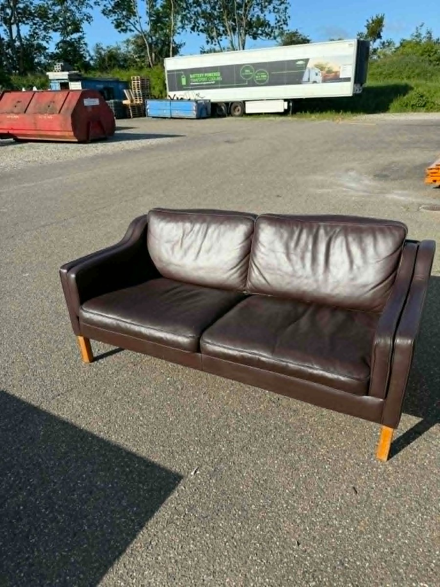 2 personernes læder sofa -  dansk design
