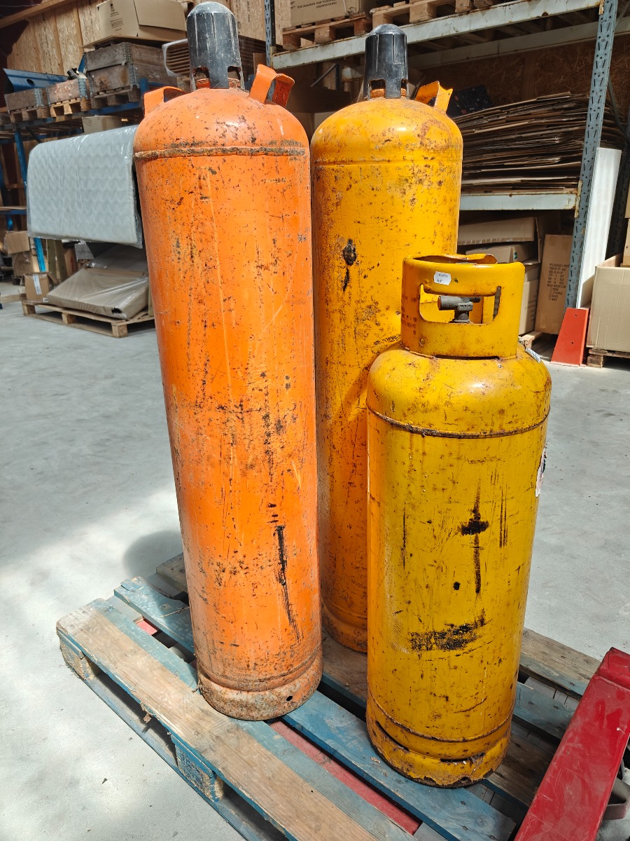 3 stk gasflasker 