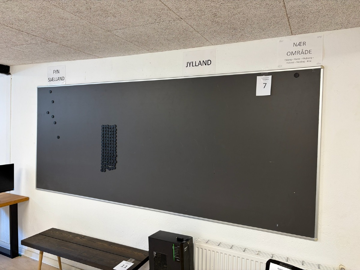 Kridt tavle med alu kant, 120 x 300