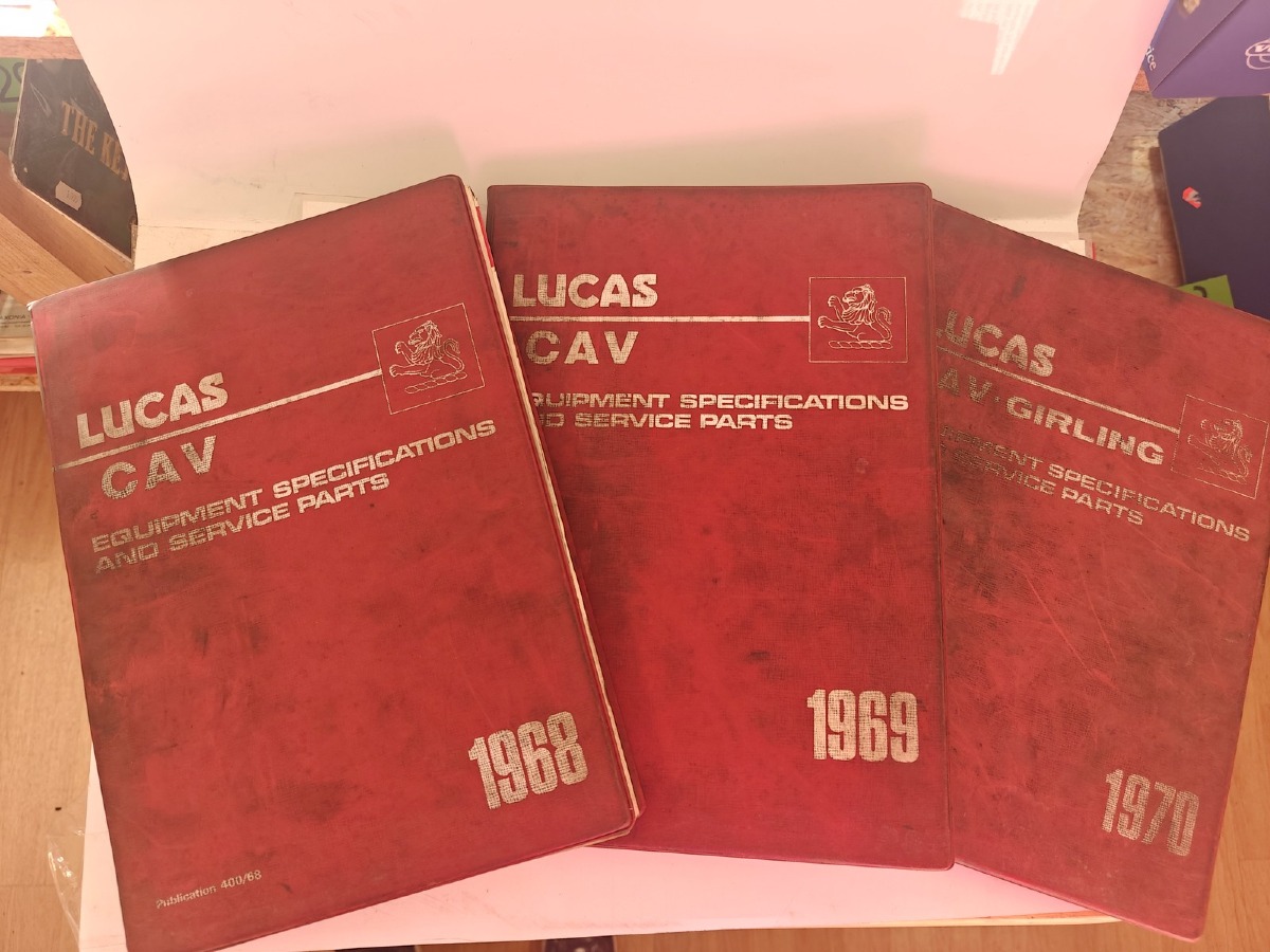 Lucas Cav: Reservedelsbøger fra 1968-1970.
