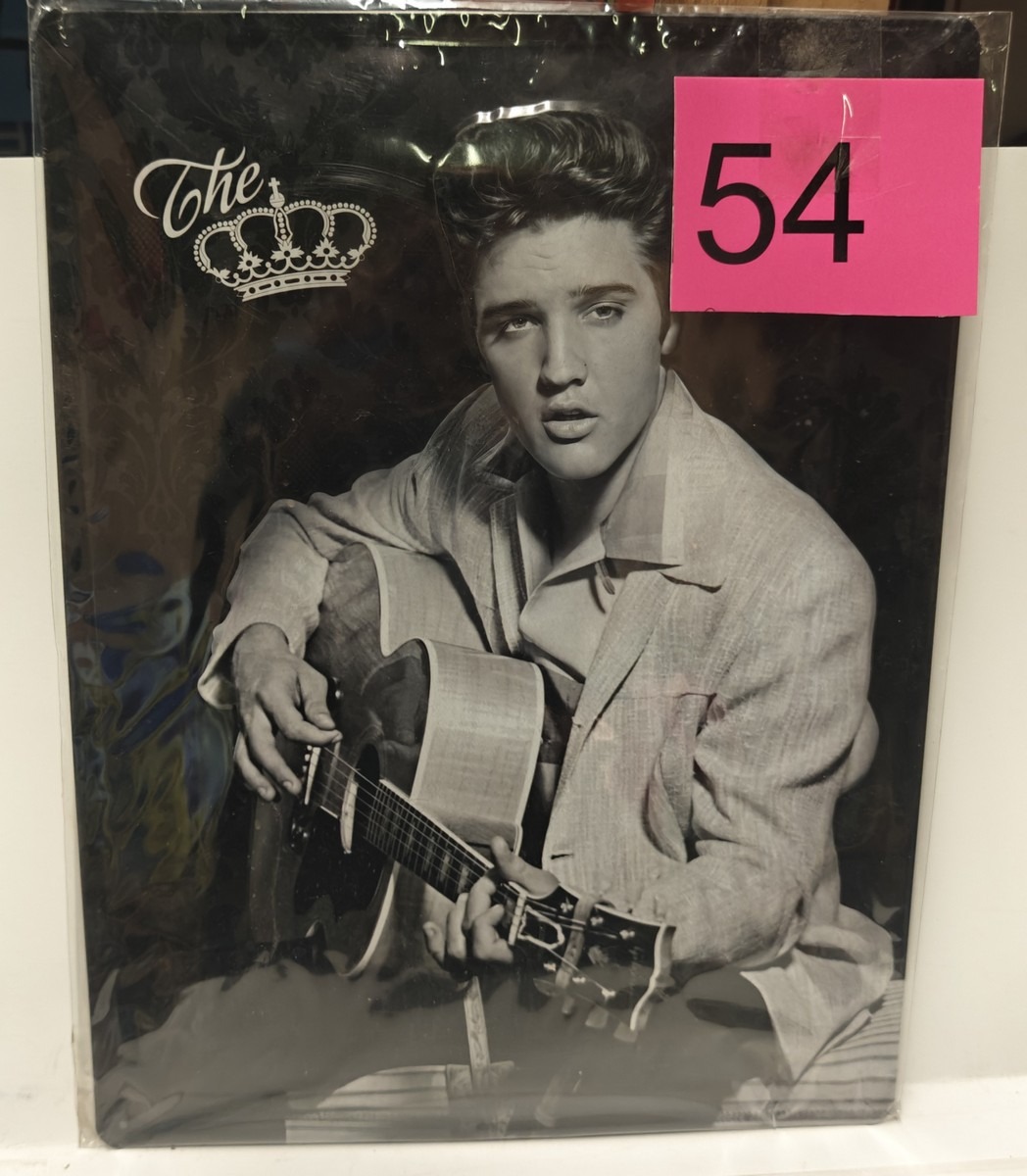 Metalskilt med Elvis Presley. Ubrugt og i emballage. 