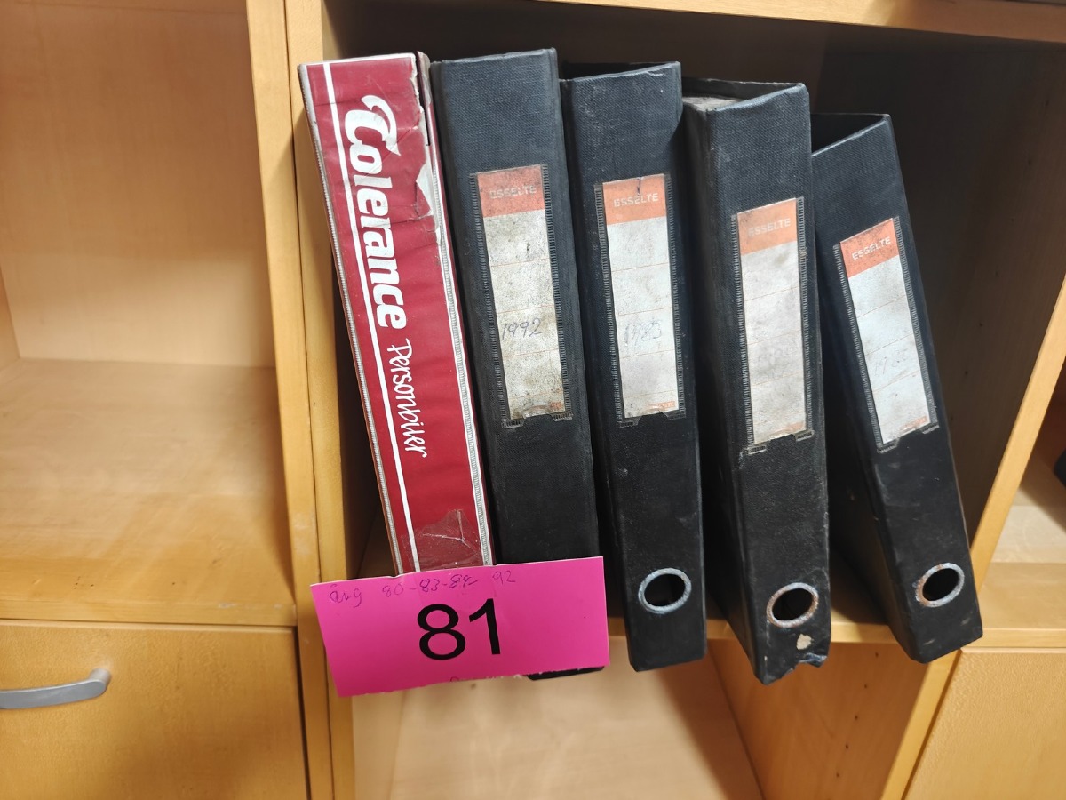 Servicemapper til personbiler. Årgang: 1980, 1983, 1984 og 1992. 