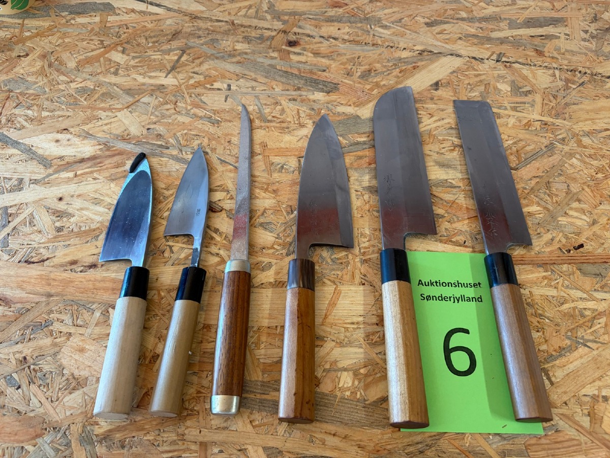 6 stk. japanske kvalitetskokkeknive