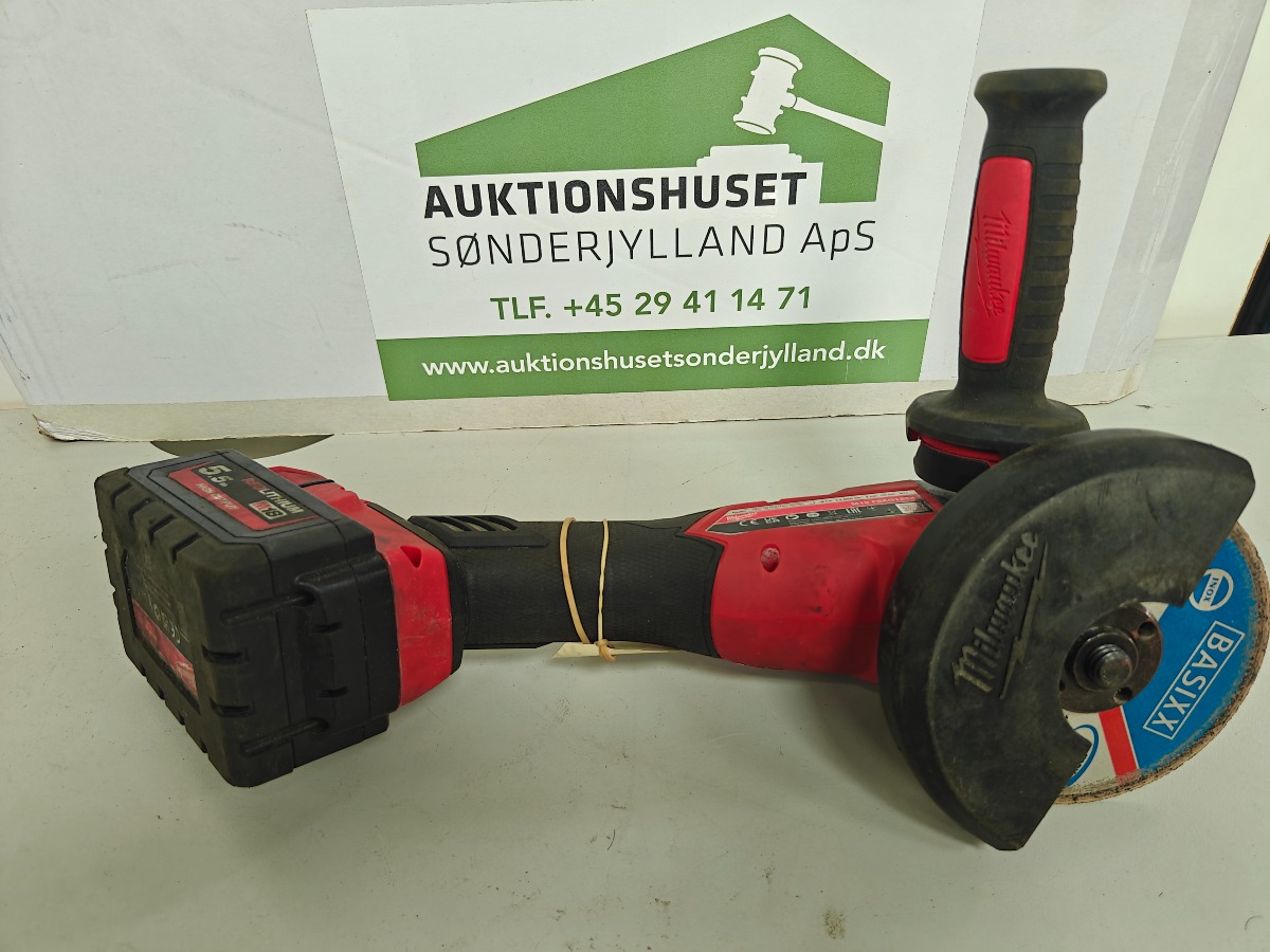 Milwaukee vinkelsliber M18 FSAG125X incl. batteri