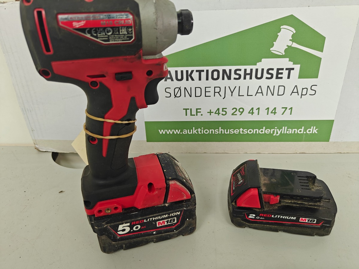 Milwaukee M18 CBLID slagskruemaskine incl. 2 stk batterier 5,0 + 2,0 Ah