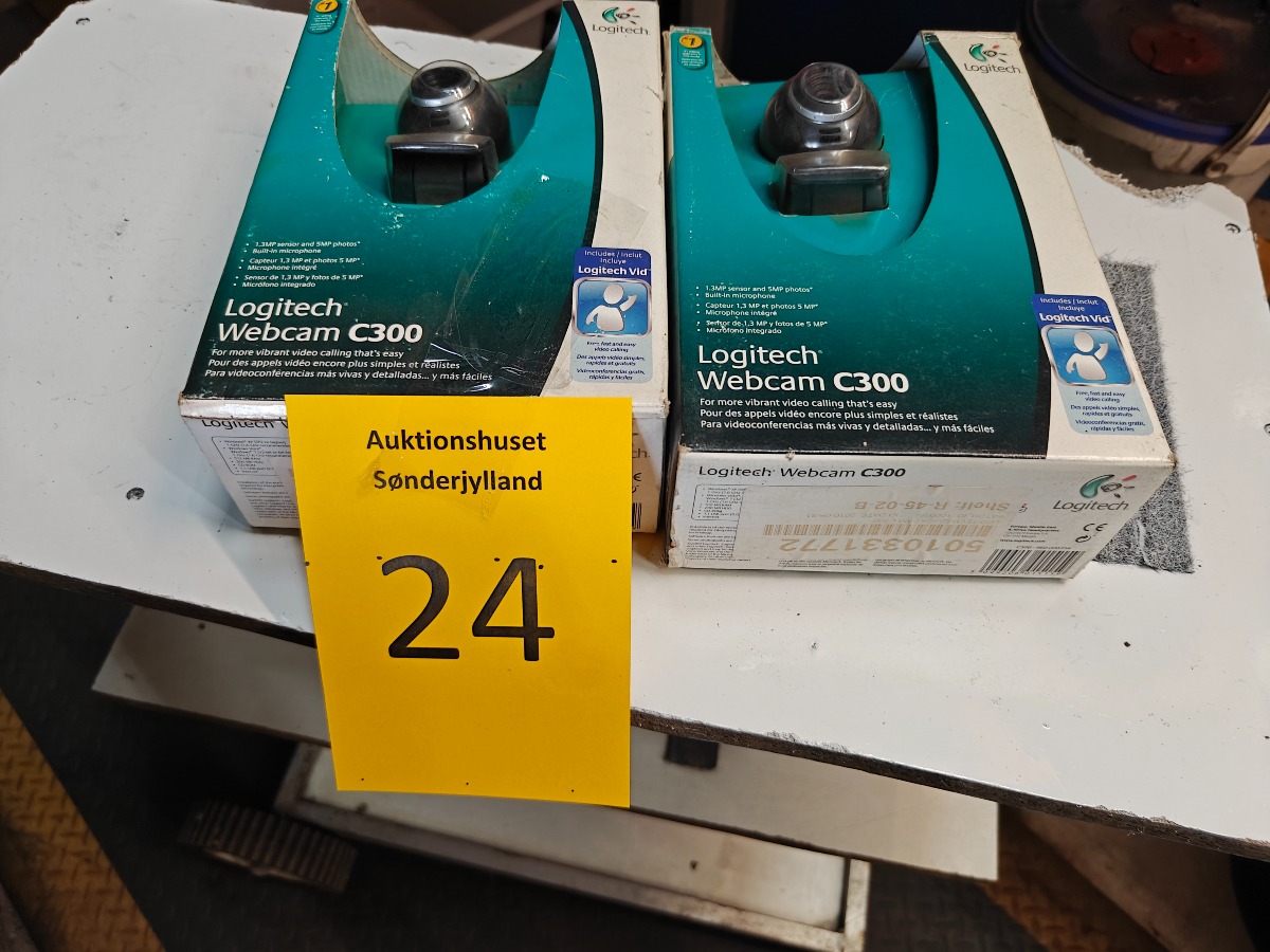 2 stk logitech webcam, ubrugt
