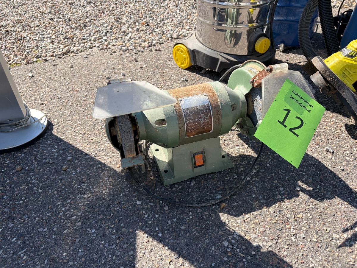 Dobbelt bænksliber med slibeskive og stålbørste – 300 W